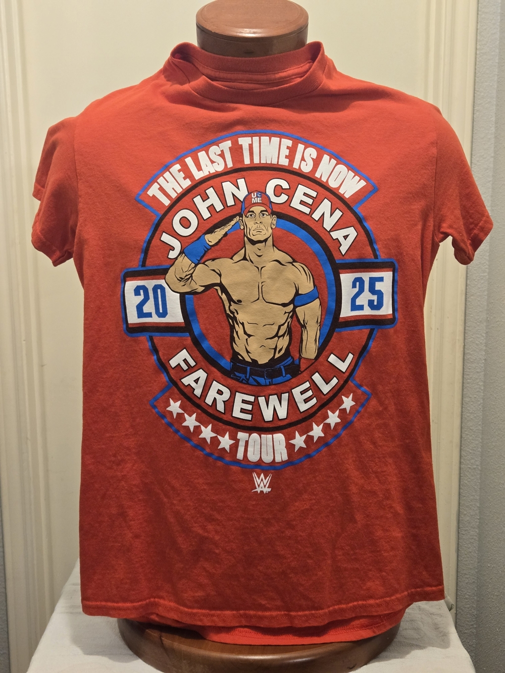 WWE John Cena Red Graphic Farewell Tour Tee, M